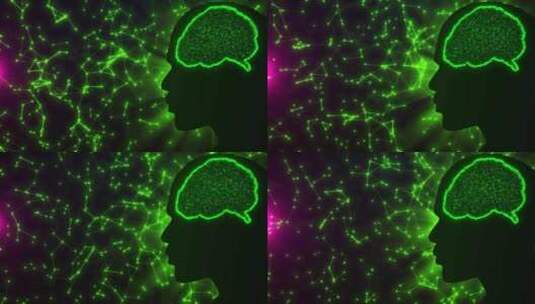 绿色高科技人脑动画高清在线视频素材下载