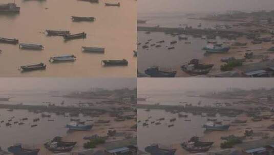 C福建晋江围头村渔船高清实拍视频高清在线视频素材下载