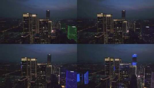杭州未来科技城夜景高清在线视频素材下载
