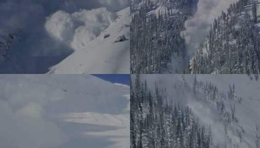 雪崩 雪山 雪景 坍塌 冰雪融化高清在线视频素材下载