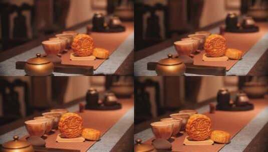 中秋佳节月饼传统古典意境高清在线视频素材下载