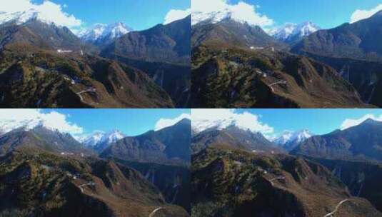 航拍西藏林芝雅鲁藏布江雅鲁藏布大峡谷雪山高清在线视频素材下载