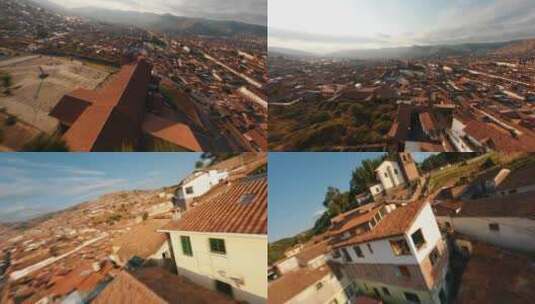 秘鲁城市航拍天际线FPV穿越机无人机航拍高清在线视频素材下载