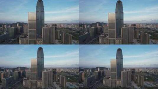 浙江台州第一高楼天盛中心商务区航拍高清在线视频素材下载