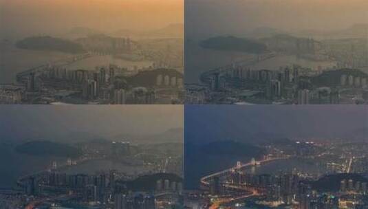 釜山，韩国，广安大街或钻石桥高清在线视频素材下载
