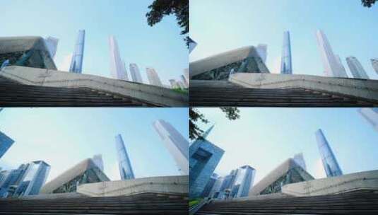 广州珠江新城大剧院现代化城市高楼大厦建筑高清在线视频素材下载