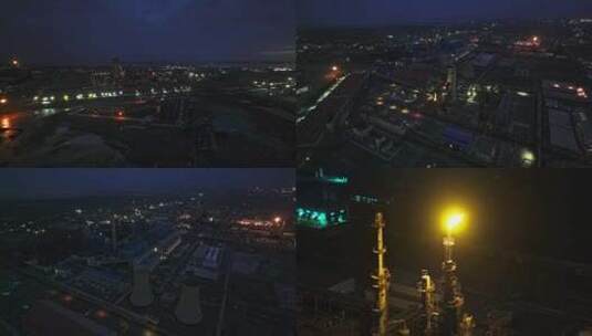 夜晚航拍察尔汗工业区高清在线视频素材下载