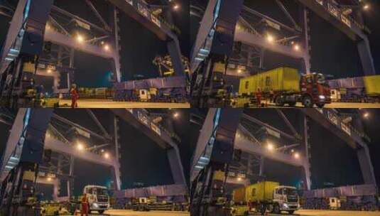 4K港口深圳港大连港货运贸易码头延时港口高清在线视频素材下载