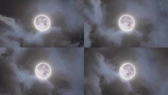 天空中满月高清在线视频素材下载