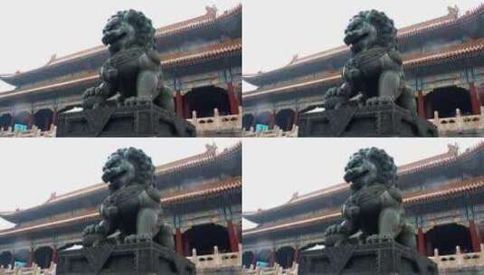 北京下雪中的故宫博物院高清在线视频素材下载