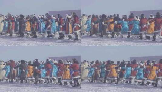 喜迎十四冬内蒙古第二十届冰雪那达慕开幕式高清在线视频素材下载