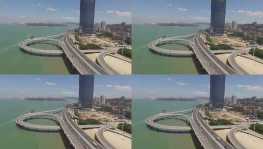 演武大桥航拍高清在线视频素材下载