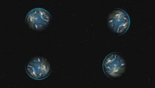 地球和恒星空间的旋转，独家，3D渲染高清在线视频素材下载