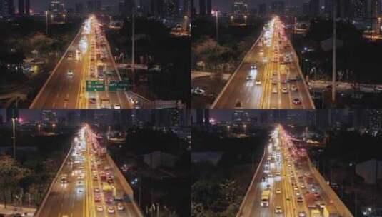 广州晚高峰城市道路交通高清在线视频素材下载