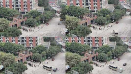 重庆龙门浩职业中学的毕业生穿上军装参军高清在线视频素材下载