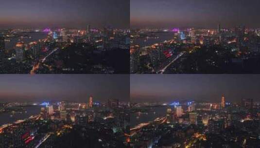 福建厦门城市夜景航拍高清在线视频素材下载