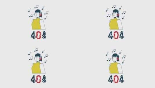 音乐爱好者404错误动画高清在线视频素材下载