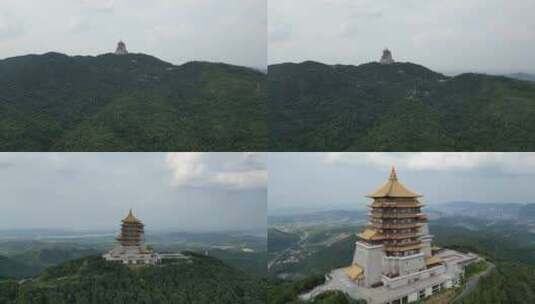 航拍湖北黄石东方山风景区东昌阁高清在线视频素材下载