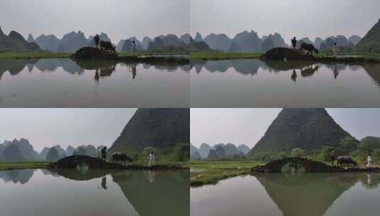 广西临桂区状元桥航拍高清在线视频素材下载