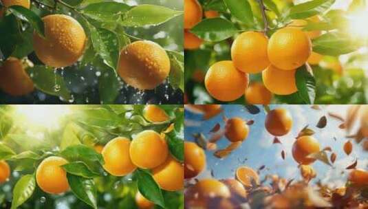 橙子橙汁农业脐橙水果果园柑橘饮料高清在线视频素材下载