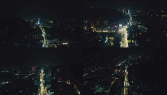 贵州遵义城市夜景交通航拍高清在线视频素材下载