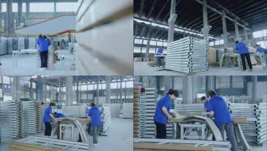铝材型材 钢材家具包装 建材生产加工高清在线视频素材下载