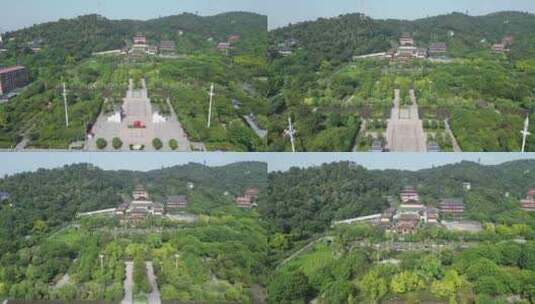 湖北鄂州市西山风景区古灵泉寺航拍高清在线视频素材下载