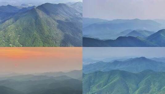 航拍山水墨画群山峻岭万里江山晨雾山峦高清在线视频素材下载