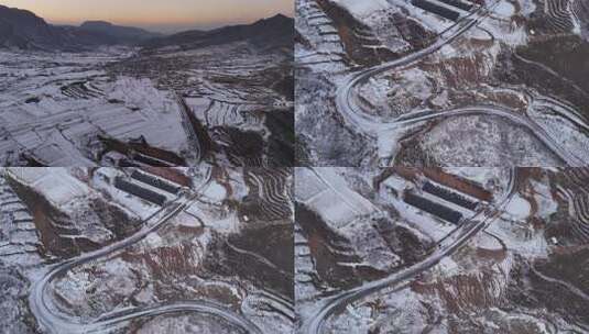 航拍雪景 唯美冬日空镜 立冬 冬至节气高清在线视频素材下载