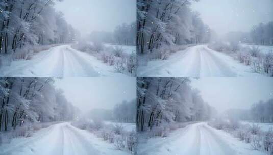 唯美冬至雪天风景4k舞台粒子活动背景高清在线视频素材下载