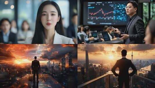 4k高清商务团队商务人士商务精英团队合作高清在线视频素材下载