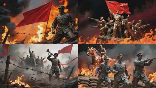 抗战抗日战争通用素材高清在线视频素材下载