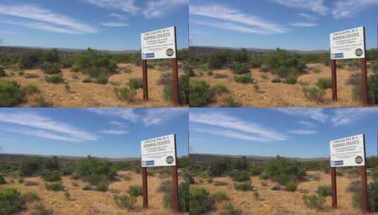 沙漠中的英文警示牌高清在线视频素材下载