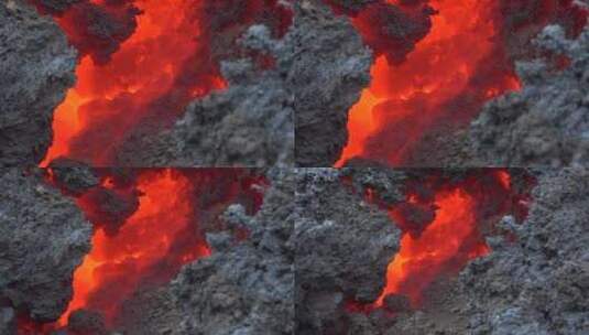 火山爆发喷射的岩浆高清在线视频素材下载