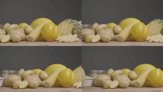 滑动拍摄的水果和蔬菜镜头高清在线视频素材下载