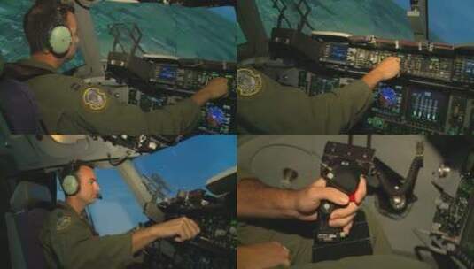 空军飞行员在飞行模拟器中训练高清在线视频素材下载