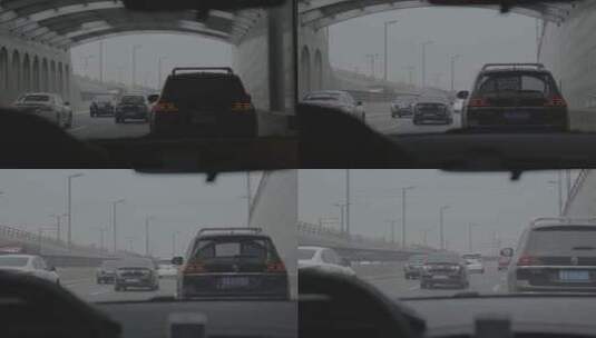 城市桥洞汽车通过4K高清在线视频素材下载