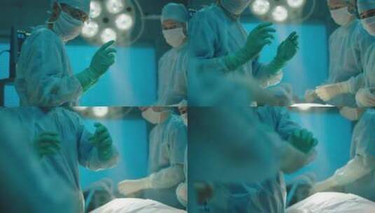 外科医生团队在做手术高清在线视频素材下载