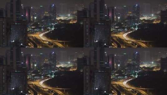 夜晚城市高速公路交通延时高清在线视频素材下载