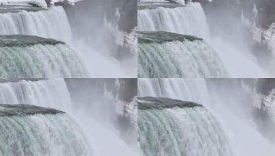 河水流下瀑布高清在线视频素材下载