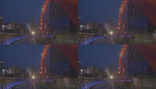 台北彩虹桥夜景高清在线视频素材下载