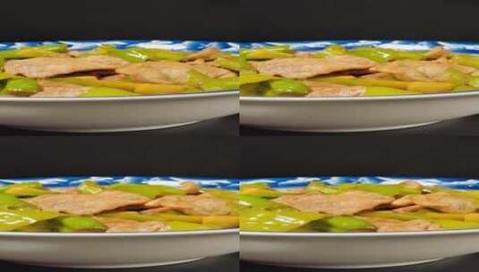 中餐湘菜-小炒肉4k视频旋转展示高清在线视频素材下载