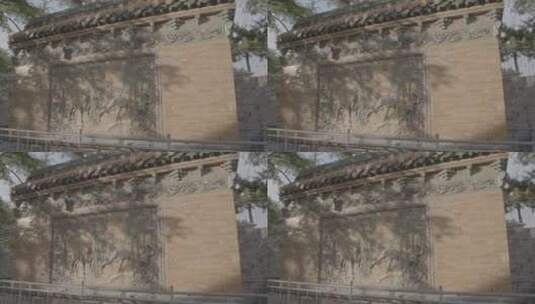 一块清代琉璃影壁的多角度拍摄LOG高清在线视频素材下载
