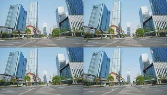 广西南宁五象新区东盟总部基地街景高清在线视频素材下载