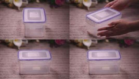 食材保鲜用密封饭盒高清在线视频素材下载