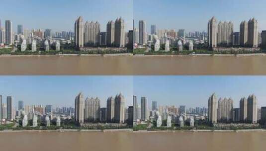 航拍武汉，武汉城市建设，武汉城市天际线高清在线视频素材下载