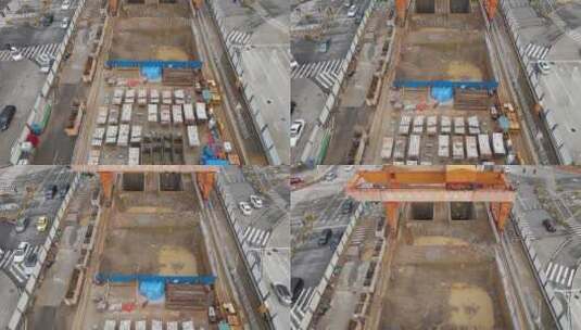 东莞地铁修建航拍高清在线视频素材下载