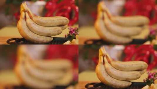 香蕉水果甜补钾高清在线视频素材下载