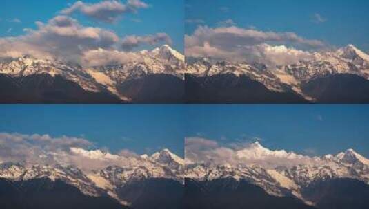 雪山日照金山航拍高清在线视频素材下载