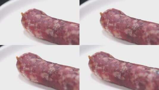 微距解剖香肠肉质腊肠熏肉高清在线视频素材下载